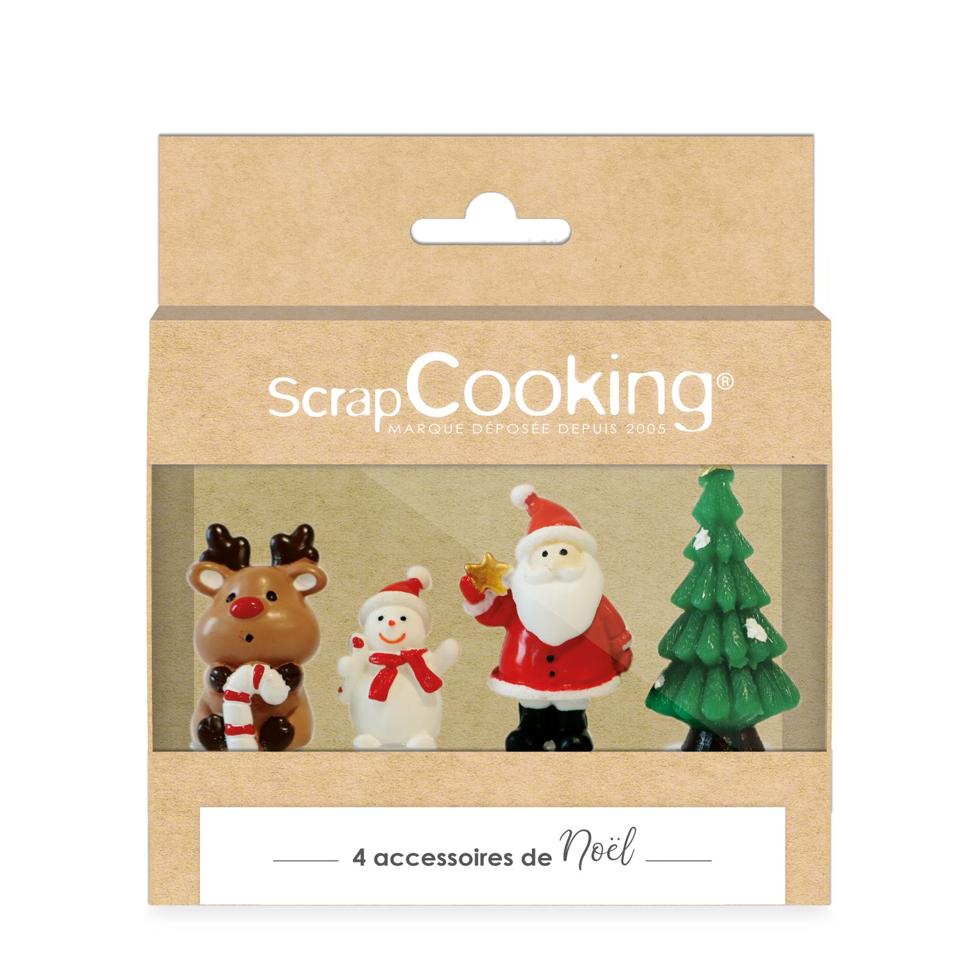 4 accessoires pour décoration de gâteaux de Noël